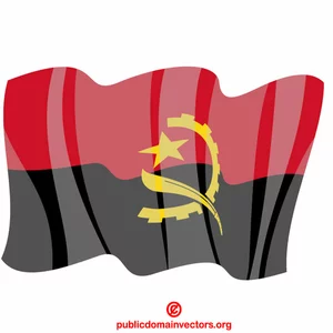 Waving flag of Angola Republic