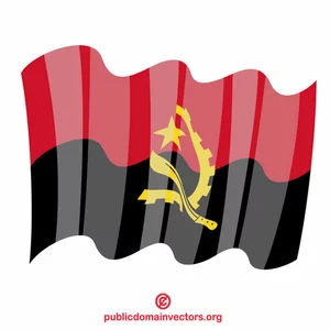 Bandeira acenando de Angola