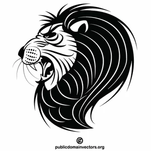 Roaring lion silhouette
