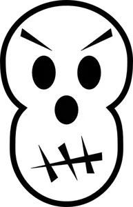 Angry Halloween skull vector clip art