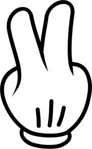 Zwei Finger Holzklotz in schwarz-weiß Vektor-illustration