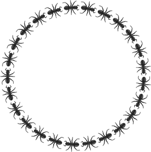 Clipart vetorial de borda circular de formiga padrão