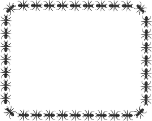 Dibujo de frontera rectangular hormiga patrón vectorial