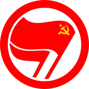 Símbolo de ação comunista antifascista vermelho