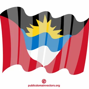 Antigua Barbuda viftar med flaggan
