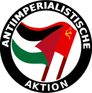 Clip art of anti-imperialist action color logo