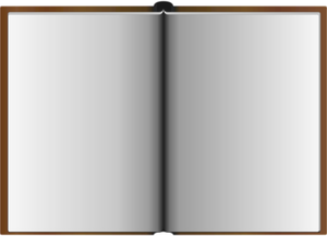 Grafica vettoriale di apertura libro marrone