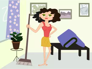 Apartment cleaning cartoon image
