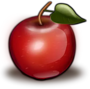 Vector clip art of spotty shiny red apple