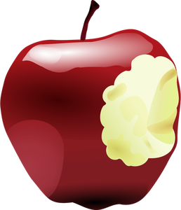 Apple con immagine di vettore di morso