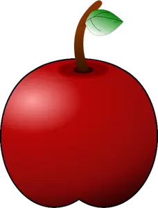 Glossy apple line art vektorgrafik