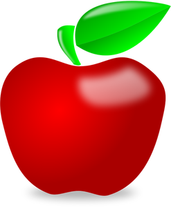Блестящие пятно красное яблоко векторное изображение