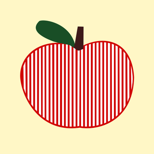 Vector clip art of striped symmetrical apple