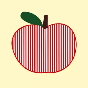 Clip-art vector da apple simétrico listrado