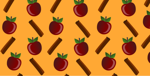 Grafika wektorowa z jabłkiem i cynamonem wzór