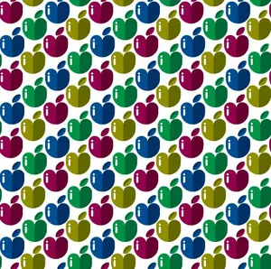 Seamless pattern with colorful apples vector