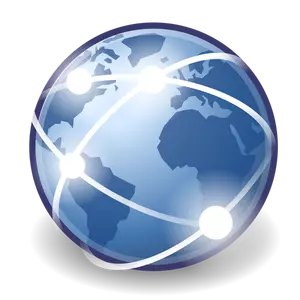 Connected globe vector icon