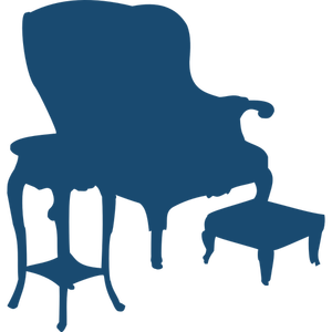 Fotele i stół sylwetka wektor obrazu