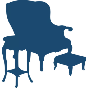 Sessel und Tisch-Silhouette-Vektor-Bild