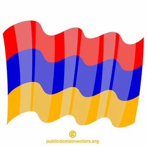 Machając flagą Armenii