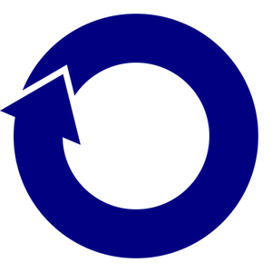Blauwe cirkel pijl
