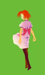 Vektor menggambar karakter anime berambut merah