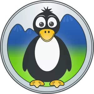 Pingvin i bergen vektor logo