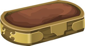 Vector de la imagen del recipiente de tierra marrón con decoración de oro