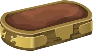 Immagine vettoriale del contenitore di terra marrone con decorazioni oro