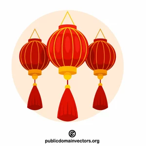 Lanternes rouges asiatiques