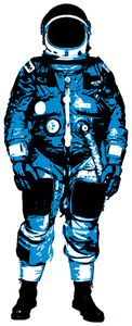 Astronaut in blauwe ruimtepak vector afbeelding