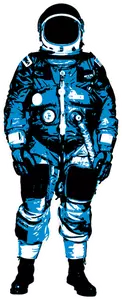 Astronaut v modrém skafandru vektorový obrázek