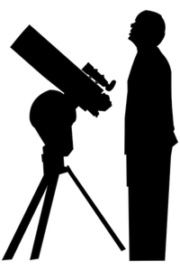Immagine vettoriale silhouette di astronomo dilettante
