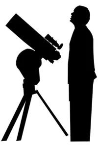 Amateur astronomer silhouette vector image