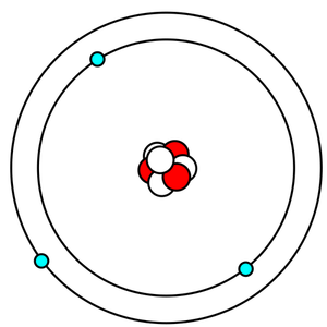 Vector afbeelding van Lithium atoom in Bohr-model