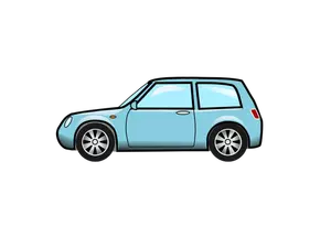 Vektorgrafik med blå bil