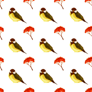 Illustration de vecteur transparente motif oiseau et à pépins