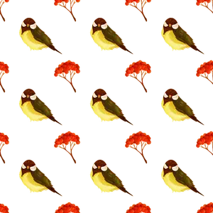 Vogel und Apfelfrucht nahtlose Muster-Vektor-illustration