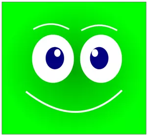 Ilustração em vetor de verde rosto sorrindo avatar