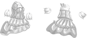 Vector de desen de sex feminin garderoba lung rochie pentru avatar