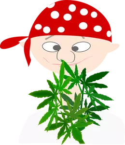 Vector image of marijuana user avatar