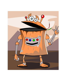 Rusty robot vector illustration