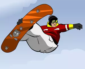 Imagen vectorial snowboarder