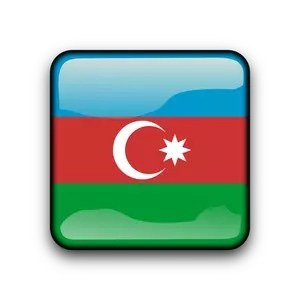 Pulsante di bandiera vettoriale Azerbaigian
