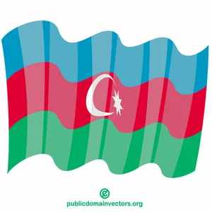 Waving flag of Azerbaijan