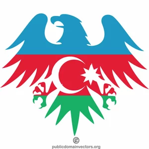 Bendera Azerbaijan elang heraldik