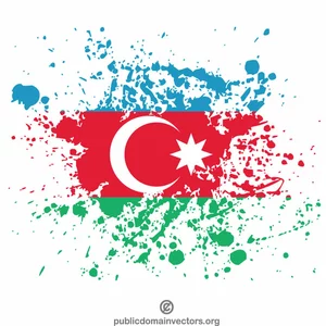 Azerbaycan bayrağı grunge mürekkebi