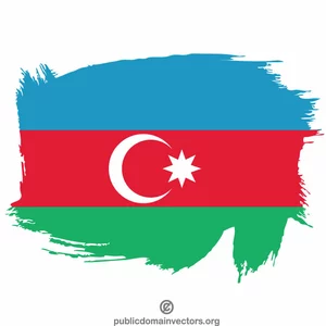 अज़रबैजान ध्वज चित्रित