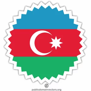 Vetor da etiqueta da bandeira de Azerbaijan