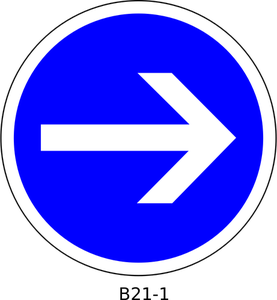 Rechts Richtung, nur Bestellung Verkehrszeichen-ClipArt Vektor
